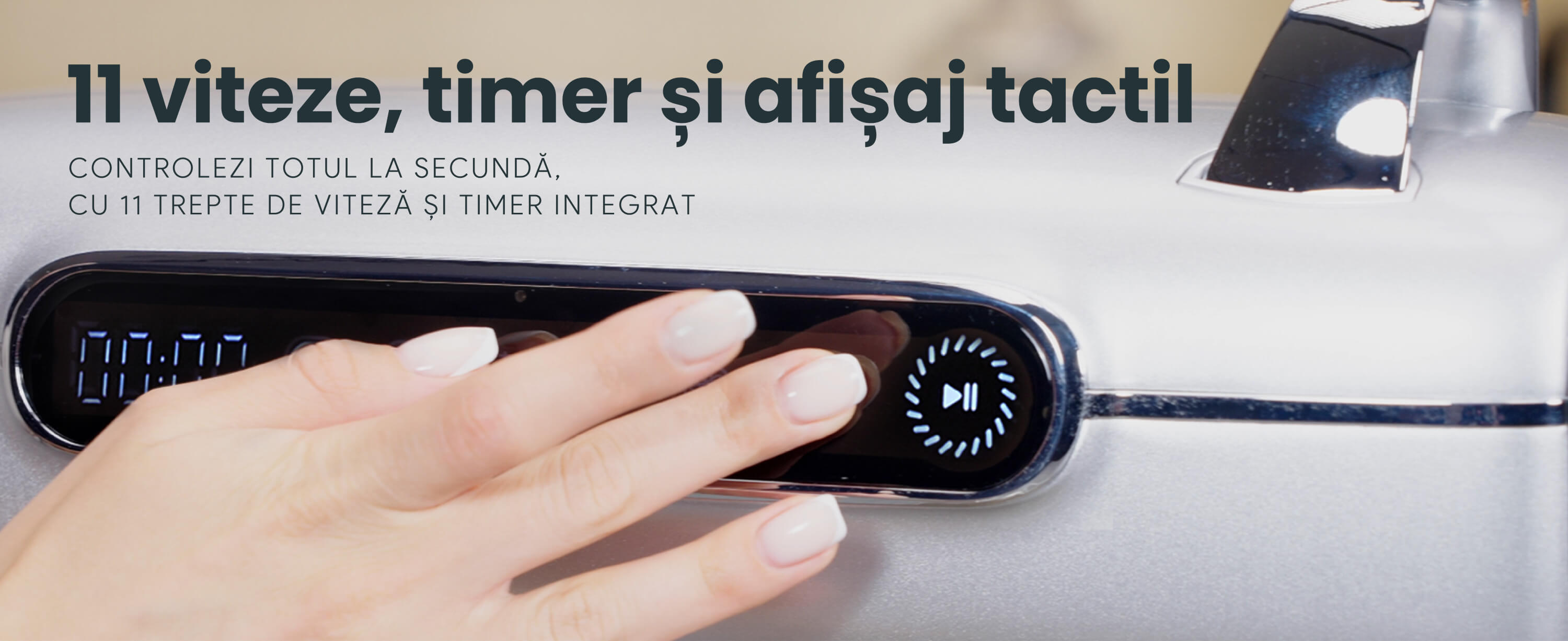 Mixer cu bol profesional, 7L din inox, 1800W, 2.4 kg aluat, carcasă aluminiu, silențios, MB-1800-MAX PRO, Argintiu - 3